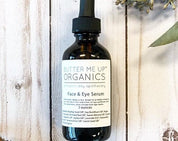 Anti-Aging Organic Facial Serum in wooden background